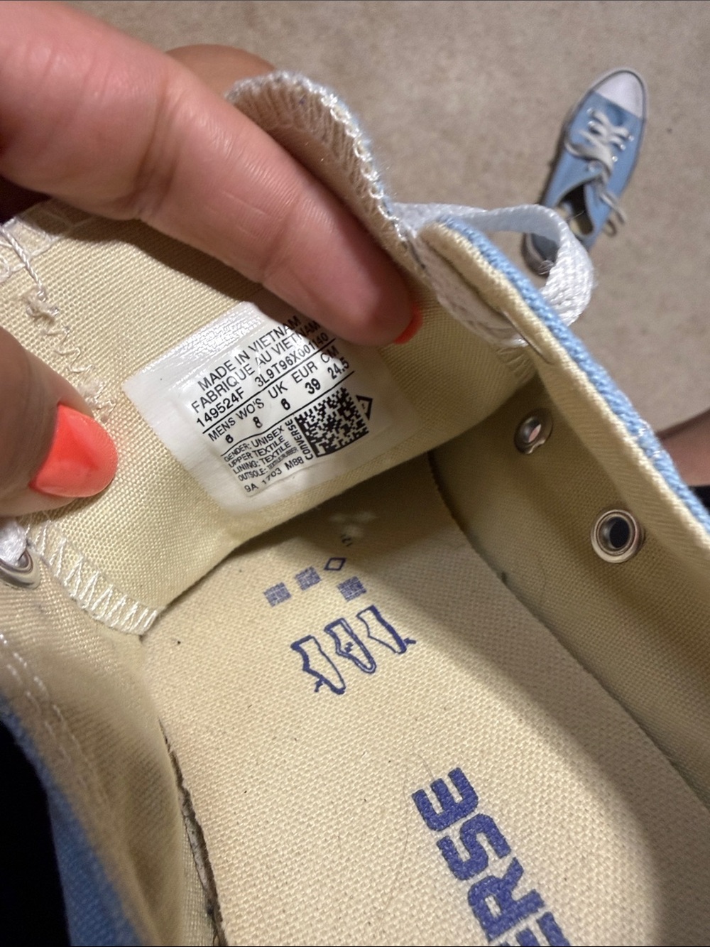Converse Light Blue Low Top Canvas Sneakers - Picture 4 of 4